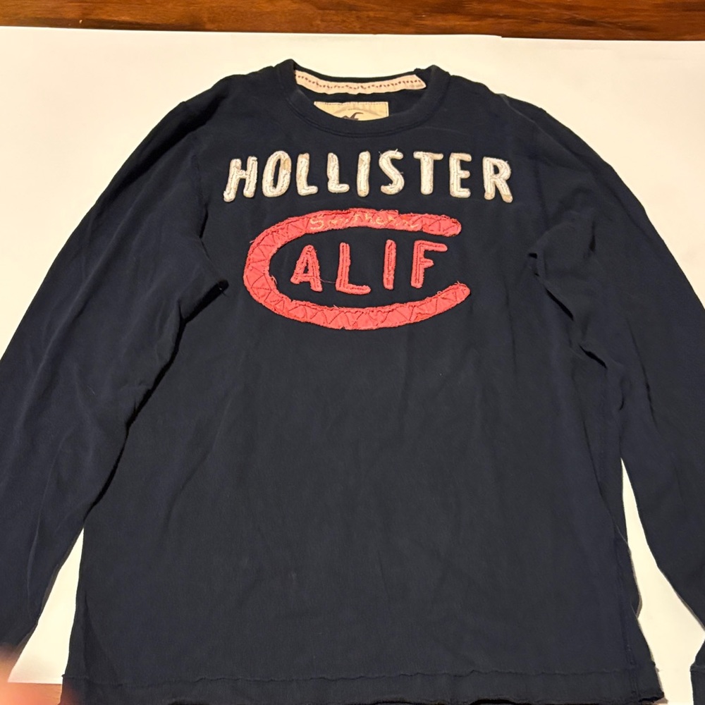 Hollister Dark Blue Graphic Long Sleeve